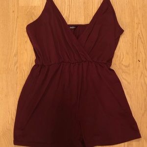 SHEIN Burgundy romper!!